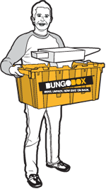 Man Holding BungoBox Box Containing An Anvil